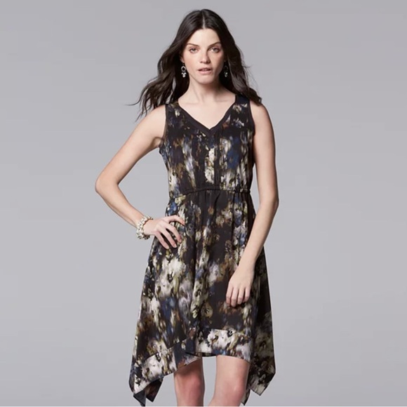 Simply Vera Vera Wang Dresses & Skirts - Women's Simply Vera Vera Wang Handkerchief Hem Fit & Flare Dress